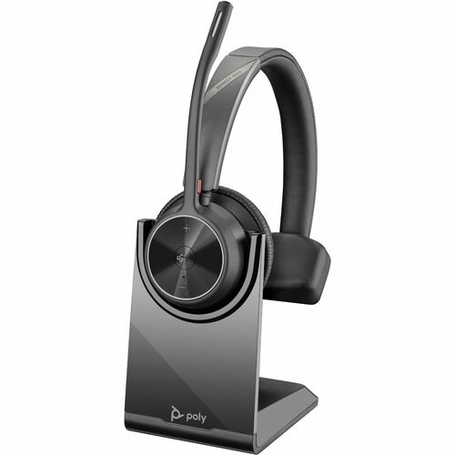 Poly Voyager 4300 UC 4310-M Wireless Over-the-head, On-ear Mono Headset - Black - Microsoft Teams Certification - Siri, Go