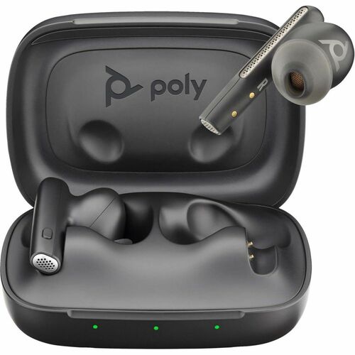 Poly Voyager Free 60 UC True Wireless Earbud Stereo Earset - Carbon Black - Microsoft Teams Certification - Google Assista