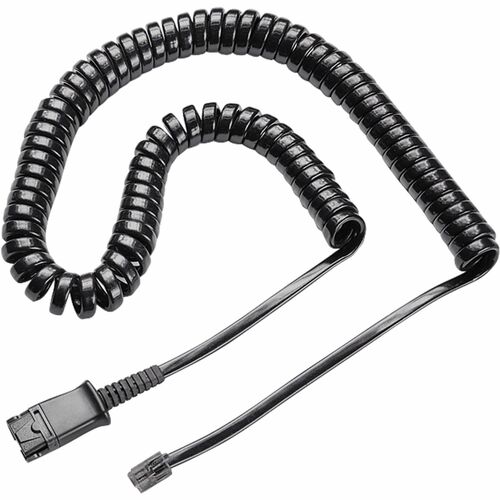 Poly 3.05 m Quick Disconnect/RJ-11 Phone Cable for Phone, Headset - 1 Each - Black