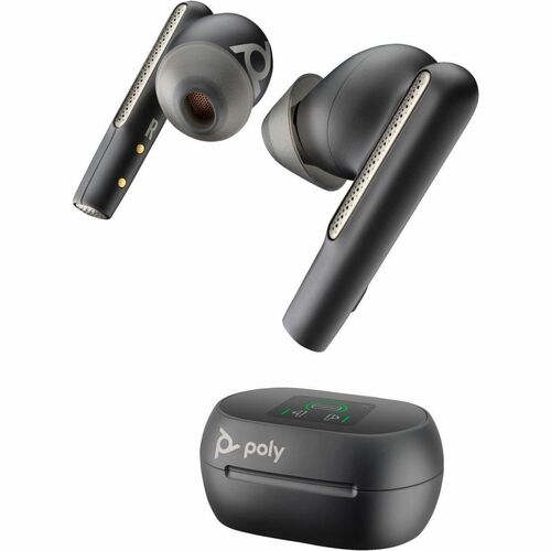 Poly Voyager Free 60+ UC True Wireless Earbud Stereo Earset - Carbon Black - Microsoft Teams Certification - Google Assist