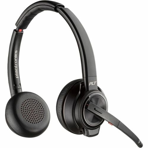 Poly Savi 8200 Office 8220 Wireless On-ear, Over-the-head Stereo Headset - Black - Binaural - Supra-aural - 18000 cm - Blu