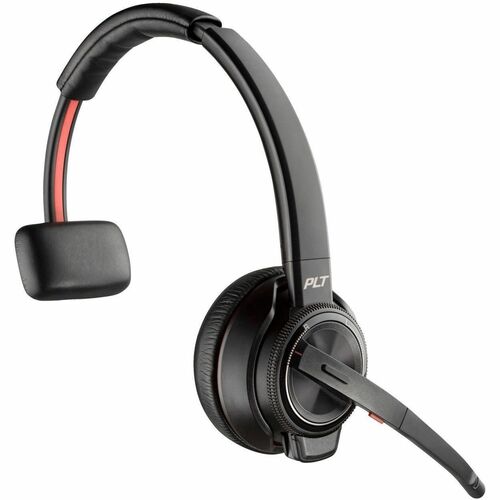 Poly Savi 8200 Office 8210 Wireless Helmet Mono Headset - Black - Monaural - Circumaural - 18000 cm - Bluetooth - 32 Ohm -