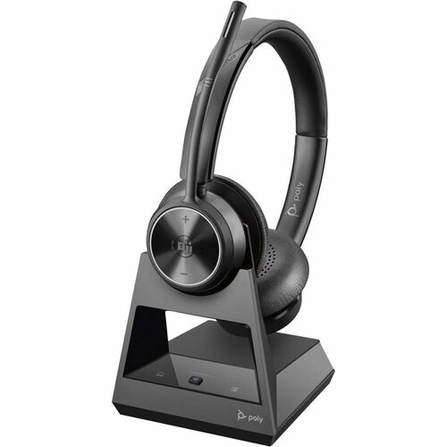 Poly Savi 7300 Office 7320 Wireless Over-the-head, On-ear Stereo Headset - Black - Microsoft Teams Certification - Binaura