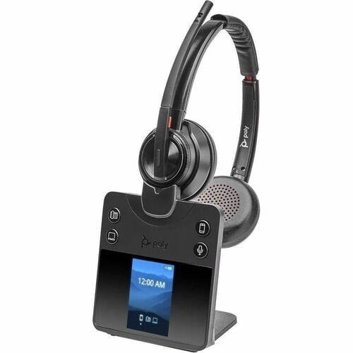 Poly Savi 8400 Office 8420 Wireless Over-the-head Stereo Headset - Black - Binaural - Supra-aural - 18000 cm - Bluetooth -