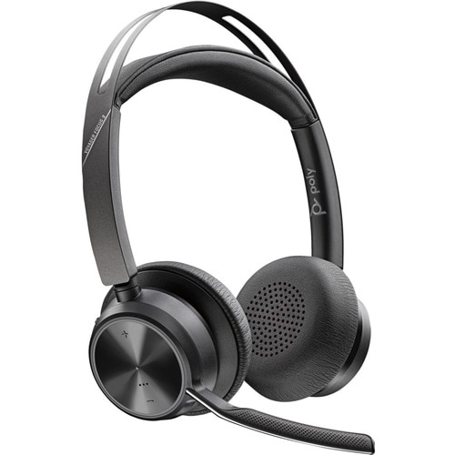 Poly Voyager Focus 2 Kabel/Kabellos Auf den Ohren, Kopfbügel Stereo Headset - Schwarz - Siri, Google Assistant - Binaural 