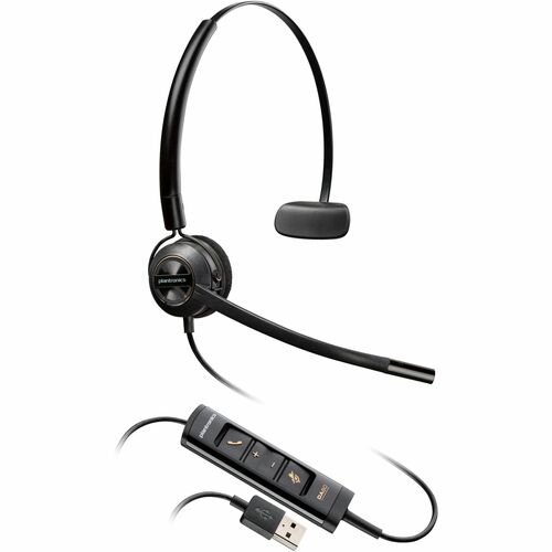 Poly EncorePro 545 Kabel Kopfbügel, Auf den Ohren Mono Headset - Schwarz - Microsoft-Teams-Zertifizierung - Monaural - Ohr
