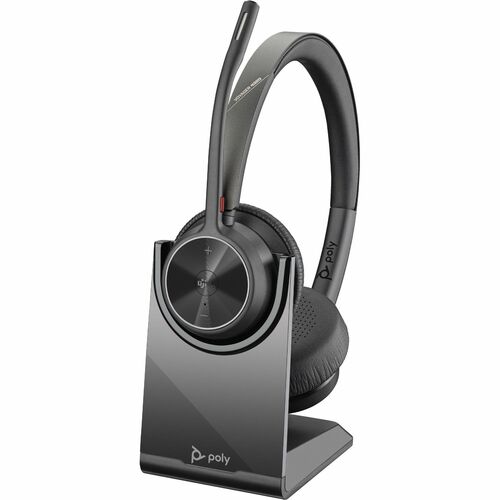 Poly Voyager 4300 UC 4320-M UC Kabel/Kabellos Auf den Ohren, Kopfbügel Stereo Headset - Schwarz - Microsoft-Teams-Zertifiz