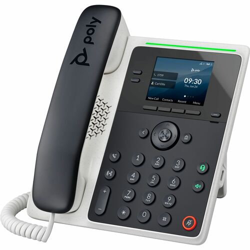 Téléphone IP Poly Edge E100 - Filaire - Filaire - 3 Multiple Conferencing - Bureau, Fixation au mur - Blanc, Bleu de minui