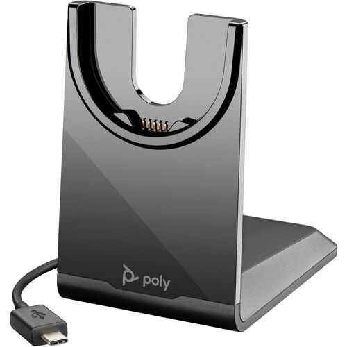 Poly Wired Cradle for Bluetooth Headset - Charging Capability - USB Type C - Black