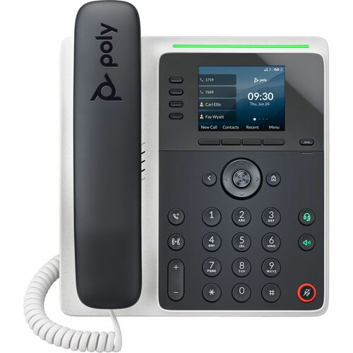 Poly Edge E220 IP Phone - Corded - Corded/Cordless - Bluetooth - Desktop, Wall Mountable - Black - VoIP - 2 x Network (RJ-