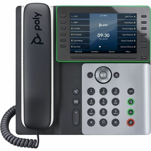 Poly Edge E550 IP Phone - Corded - Corded/Cordless - Bluetooth, Wi-Fi - Desktop, Wall Mountable - Black - VoIP - IEEE 802.