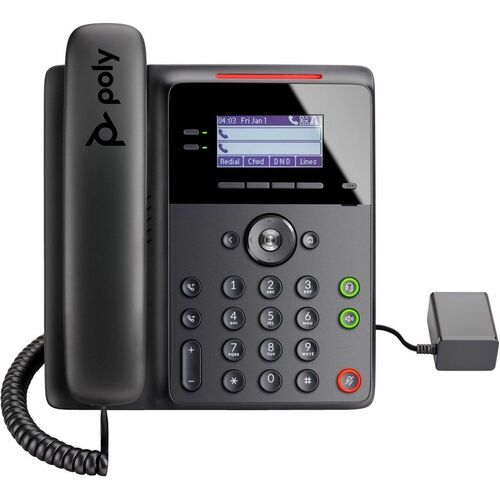 Poly Edge B10 IP Phone - Corded - Corded - Wall Mountable, Desktop - Black - VoIP - 7.1 cm (2.8") LCD - 2 x Network (RJ-45)