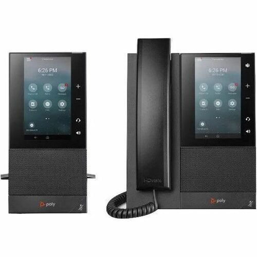 Poly CCX 505 IP-Telefon - Schnurgebunden - Verkabelt/Kabellos - Wi-Fi - Desktop - Schwarz - VoIP - 2 x Netzwerk (RJ-45) - 