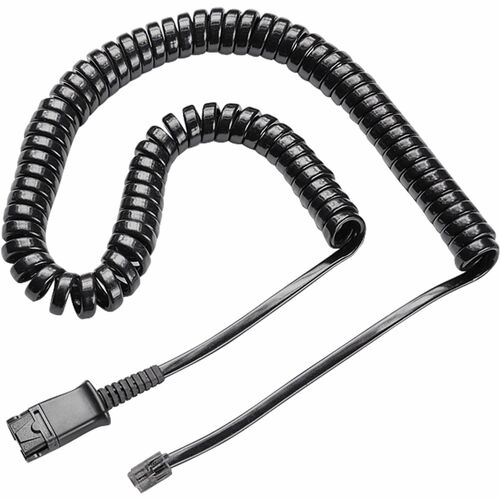 Poly 3,05 m Telefonkabel für Telefon, Headset - 1 Stück - Schwarz