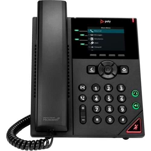 HP Poly VVX 250 4-Line IP Phone and PoE-enabled. Product type: IP Phone, Product colour: Black, Handset type: Wired handse