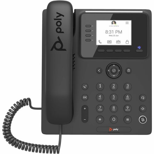 Poly CCX 350 IP-Telefon - Schnurgebunden - Schnurgebunden - Desktop, Wandmontierbar - Schwarz - VoIP - 2 x Netzwerk (RJ-45