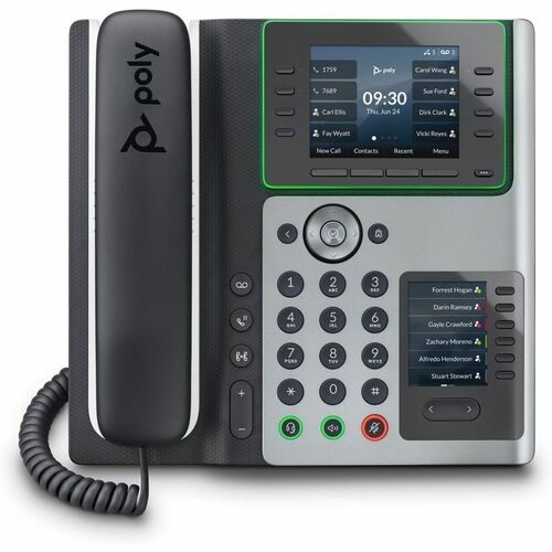 Poly Edge E450 IP Phone - Corded - Corded/Cordless - Bluetooth, NFC, Wi-Fi - 3 Multiple Conferencing - Desktop, Wall Mount