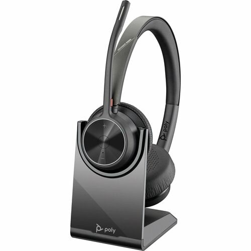 Poly Voyager 4300 UC 4320 Wired/Wireless Over-the-head, On-ear Stereo Headset - Black - Microsoft Teams Certification - Si