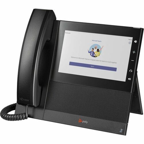 Poly CCX 600 Telefone IP - Wi-Fi, Bluetooth - Secretária - Preto - 24 x Linha Total - VoIP - 17,8 cm (7") LCD - IEEE 802.1