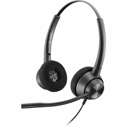 Poly EncorePro 320 Com fios Na orelha, Headset Estéreo Fone de ouvido - Preto - Compatível com TAA - Binaural - Supra-aura
