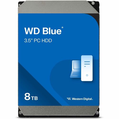 WD Blue WD80EAAZ 8 TB Hard Drive - 3.5" Internal - SATA (SATA/600) - Conventional Magnetic Recording (CMR) Method - Deskto