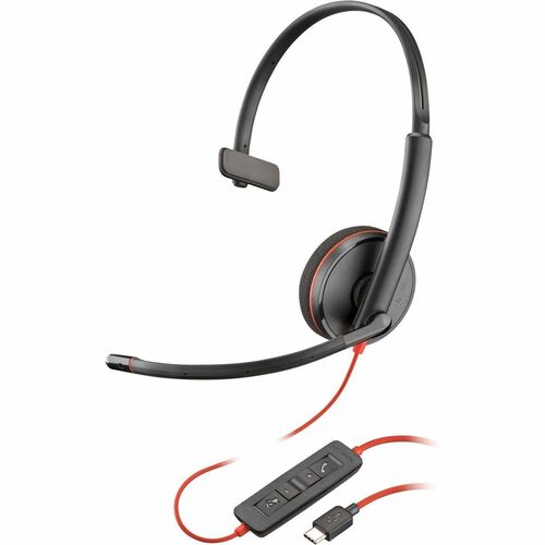 Cuffie Poly Blackwire 3210 Cavo On-ear Mono - Nero - Monoaurale - Ear-cup - 32 Ohm - 158,5 cm Cavo - Omni-directional Micr