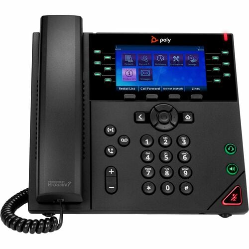 Poly VVX 450 IP Phone - Corded - Corded - Wall Mountable, Desktop - Black - VoIP - 1 x Network (RJ-45) - PoE Ports