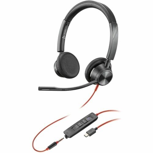 Poly Blackwire 3325 Com fios Na orelha, Headset Estéreo Fone de ouvido - Preto - Microsoft Teams Certification - Binaural 