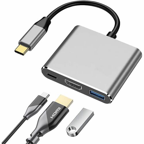 4XEM 3-in-1 USB-C Hub with 4K HDMI and USB 3.0 - for Notebook - Charging Capability - USB Type C - 1 Displays Supported - 