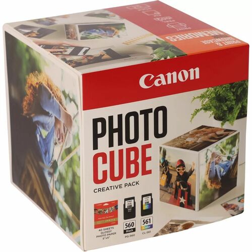 Canon ChromaLife100 PG-560 + CL-561 Original Standard Yield Inkjet Ink Cartridge/Paper Kit - Multi-pack - Black, Cyan, Mag