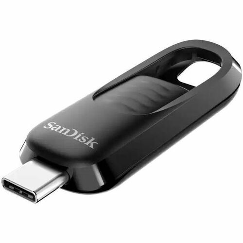 SanDisk Ultra Slider SDCZ480-128G-G46 128 GB USB 3.2 (Gen 1) Type C Flash Drive - 128-bit AES - 400 MB/s Read Speed