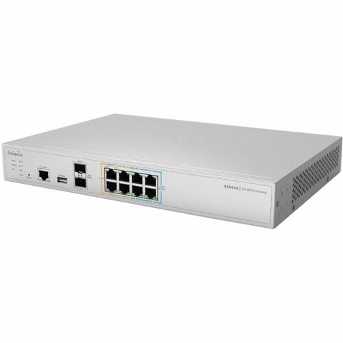 EnGenius ESG620 Router - 8 Ports - 7 RJ-45 Port(s) - 1 WAN Port(s) - PoE Ports - Management Port - 2 SFP+ Slots - 8 GB - 1
