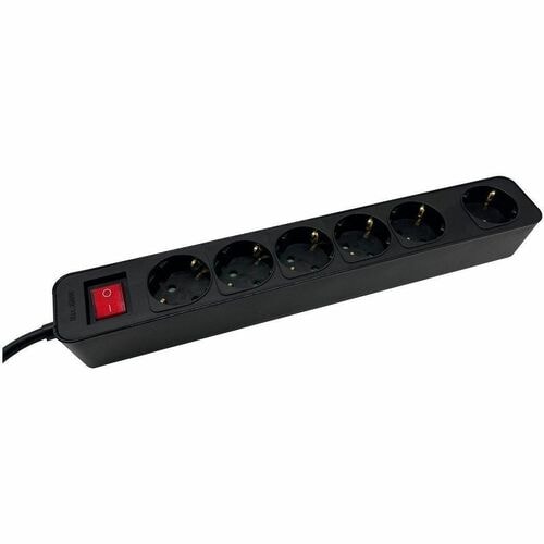 m-cab.de - ECO Line 6-fach Steckdosenleiste, Kindersicherung, 230V, 16A/3680W, hochwertige 3m Zuleitung mit 1,5mm², beleuc