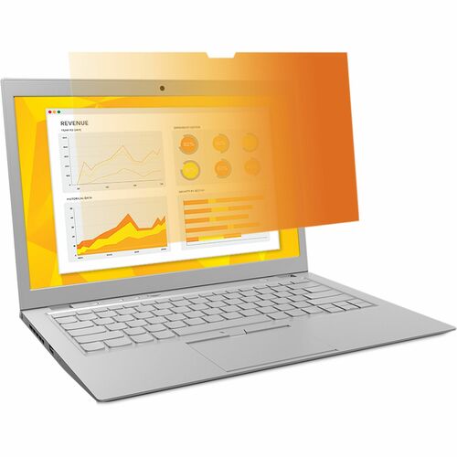 3M Gold Privacy Screen Filter - Gold, Glossy - For 33.8 cm (13.3") Widescreen LCD 2 in 1 Notebook - 16:9 - Blue Light Redu