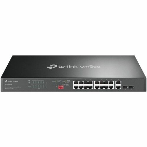 TP-Link Omada 18-Port Gigabit Rackmount Switch with 16-Port PoE+ - 18 Ports - Gigabit Ethernet, Fast Ethernet - 10/100/100