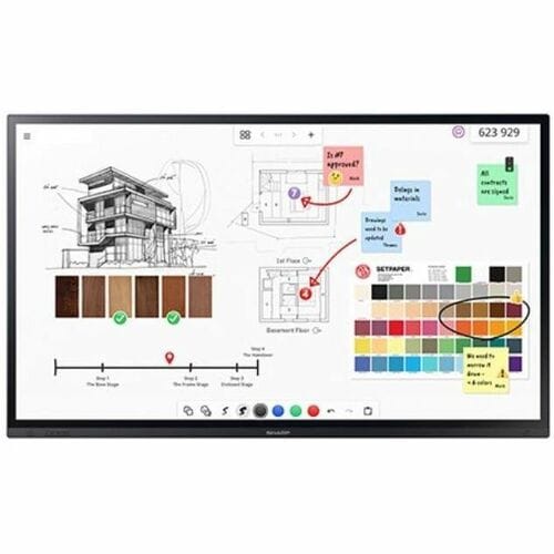 Sharp 65" Class Aquos Board - LCD - InGlass - Touchscreen - 16:9 Aspect Ratio - 3840 x 2160 - Direct LED - 500 Nit - 1,200