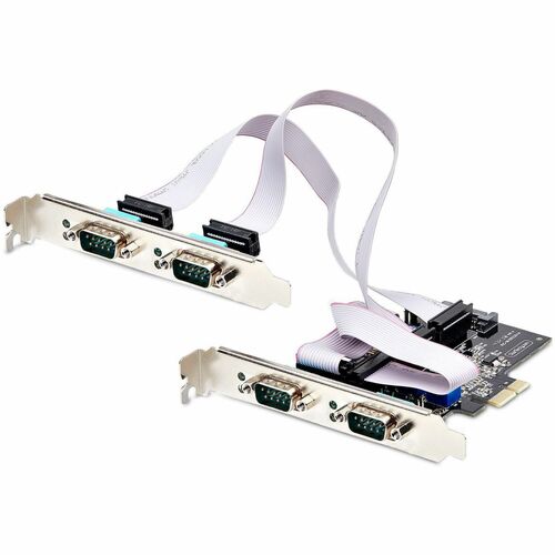 StarTech.com 4-Port Serielle PCIe Karte, PCI Express zu RS232/RS422/RS485 DB9 Serielle Karte, 16C1050 UART, ESD Schutz, Wi