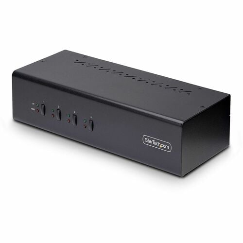 StarTech.com 4-Port KVM Switch Dual Monitor DisplayPort, 4K 60Hz, 2x USB 3.0 Ports, Hotkey/Drucktasten, KVM Umschalter, 4 