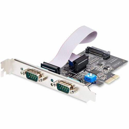 StarTech.com 2-Port Serielle PCIe Karte, PCI Express zu RS232/RS422/RS485 DB9 Serielle Karte, 16C1050 UART, ESD Schutz, Wi