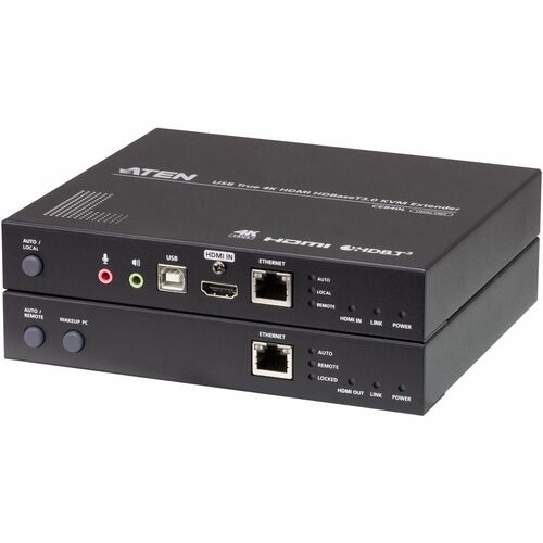 ATEN USB True 4K HDMI HDBaseT 3.0 KVM Extender (4K@100m) - 1 Computer(s) - 1 Local User(s) - 1 Remote User(s) - 328.08 ft 