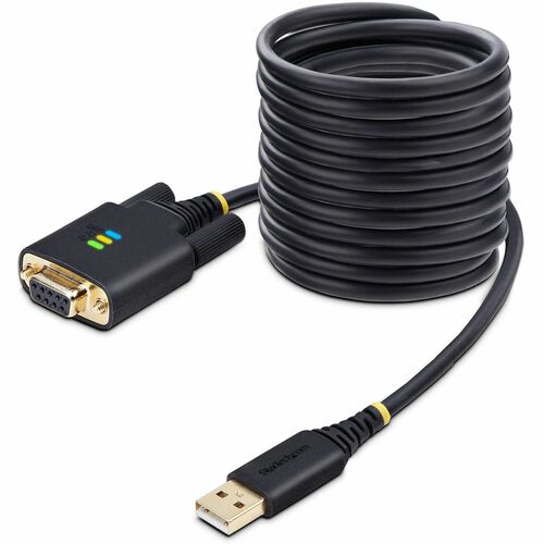 StarTech.com 10ft (3m) USB to Null Modem Serial Adapter Cable, COM Retention, FTDI, RS232, Changeable DB9 Screws/Nuts, Win