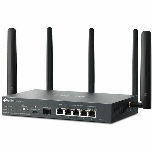TP-Link Omada ER706W-4G Wi-Fi 6 IEEE 802.11ax 1 SIM Cable, Ethernet Modem/Wireless Router - 4G+ - WCDMA 2100, WCDMA 1800, 