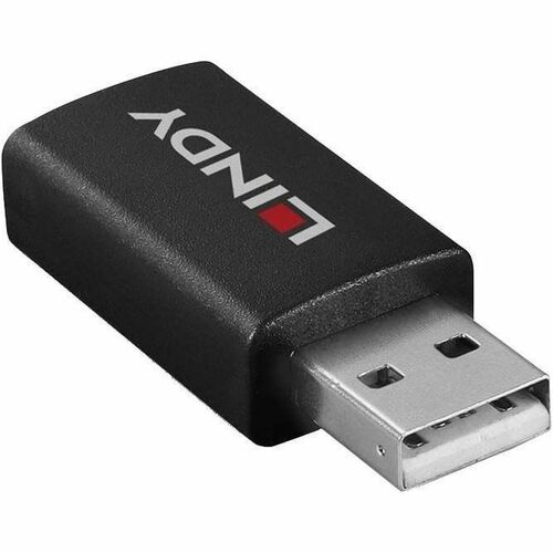 LINDY Datentransferadapter - Anschluss 1: USB A, Stecker - Nickel Anschluss - Golden Kontakt - Schwarz