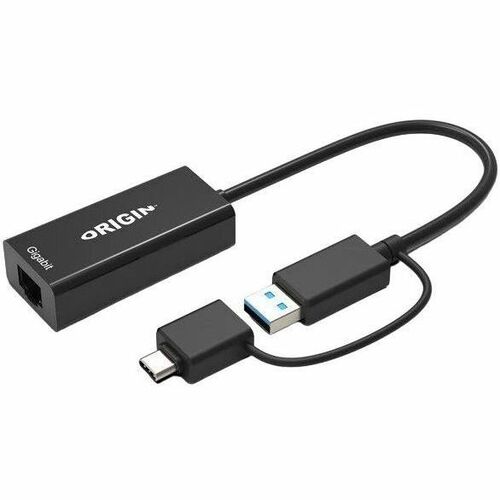 Origin Gigabit Ethernet Adapter - 1000Base-T - Black - USB 3.0 Type C - 1 Port(s) - 1 - Twisted Pair