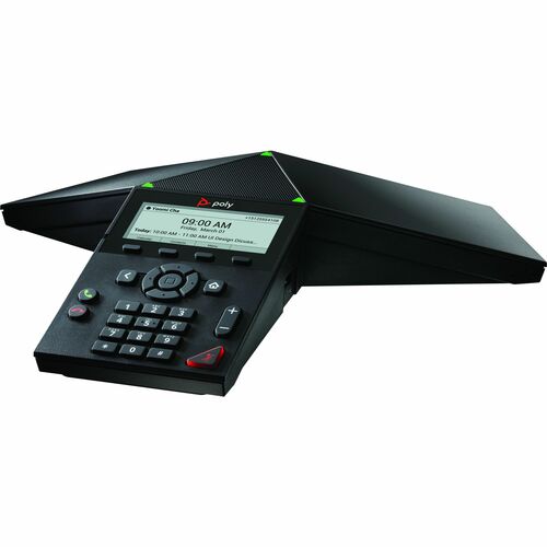 Poly Trio 8300 ID estação conferência - Wi-Fi, Bluetooth - Preto - Compatível com TAA - VoIP - 8.9 cm (3.5") LCD - 1 x Red