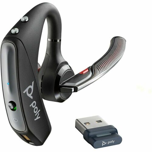 Poly Voyager 5200 无线 挂耳式, 耳塞 Mono 耳机 - 黑 - Microsoft Teams认证 - Google Assistant, Siri - 单声道 - 入耳式 - 3000 cm - 蓝牙 - 32 欧姆 -