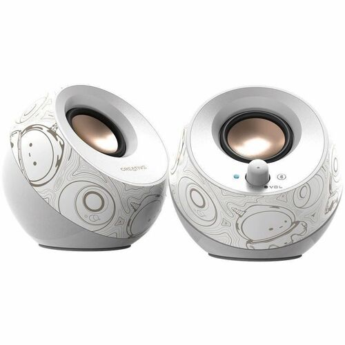 Creative Pebble V3 2.0 Bluetooth Speaker System - 8 W RMS - Artisan White - Desktop