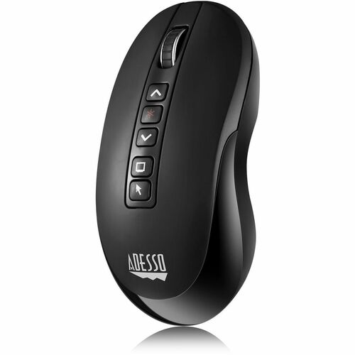 Adesso Air Mouse Wireless Multifunctional Presenter Mouse - Travel Mouse - Laser - Wireless - 100 ft - Radio Frequency - 2