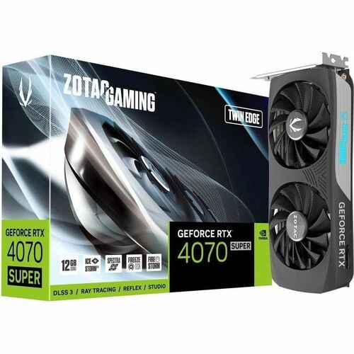 Zotac NVIDIA GeForce RTX 4070 SUPER Graphic Card - 12 GB GDDR6X - 7680 x 4320 - 2.48 GHz Boost Clock - 192 bit Bus Width -