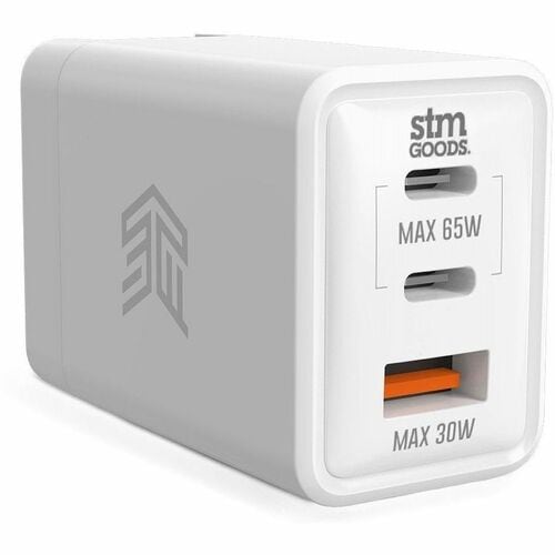 65W GAN UNIVERSAL TRAVEL POWER ADAPTER WITH ADAPTERS FOR UK, EU AND AU (2 X USB-C / 1 X USB-A) - WHITE